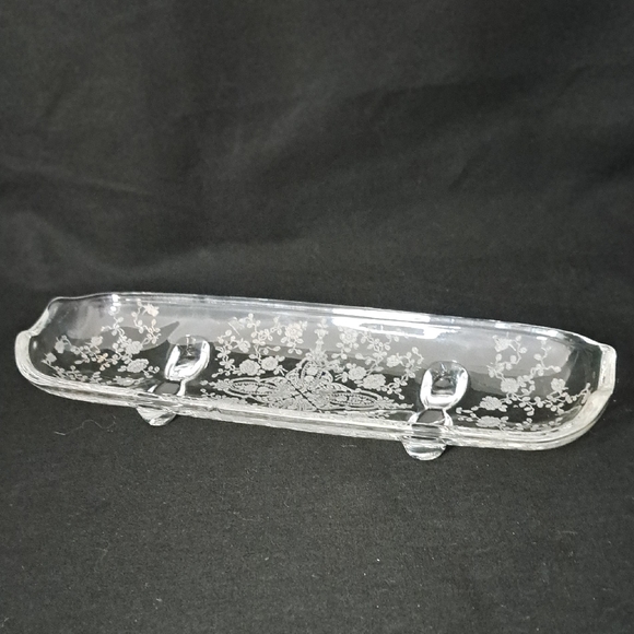 Vintage Cambridge "Rose Point" Corn Cob Dish - Picture 1 of 6